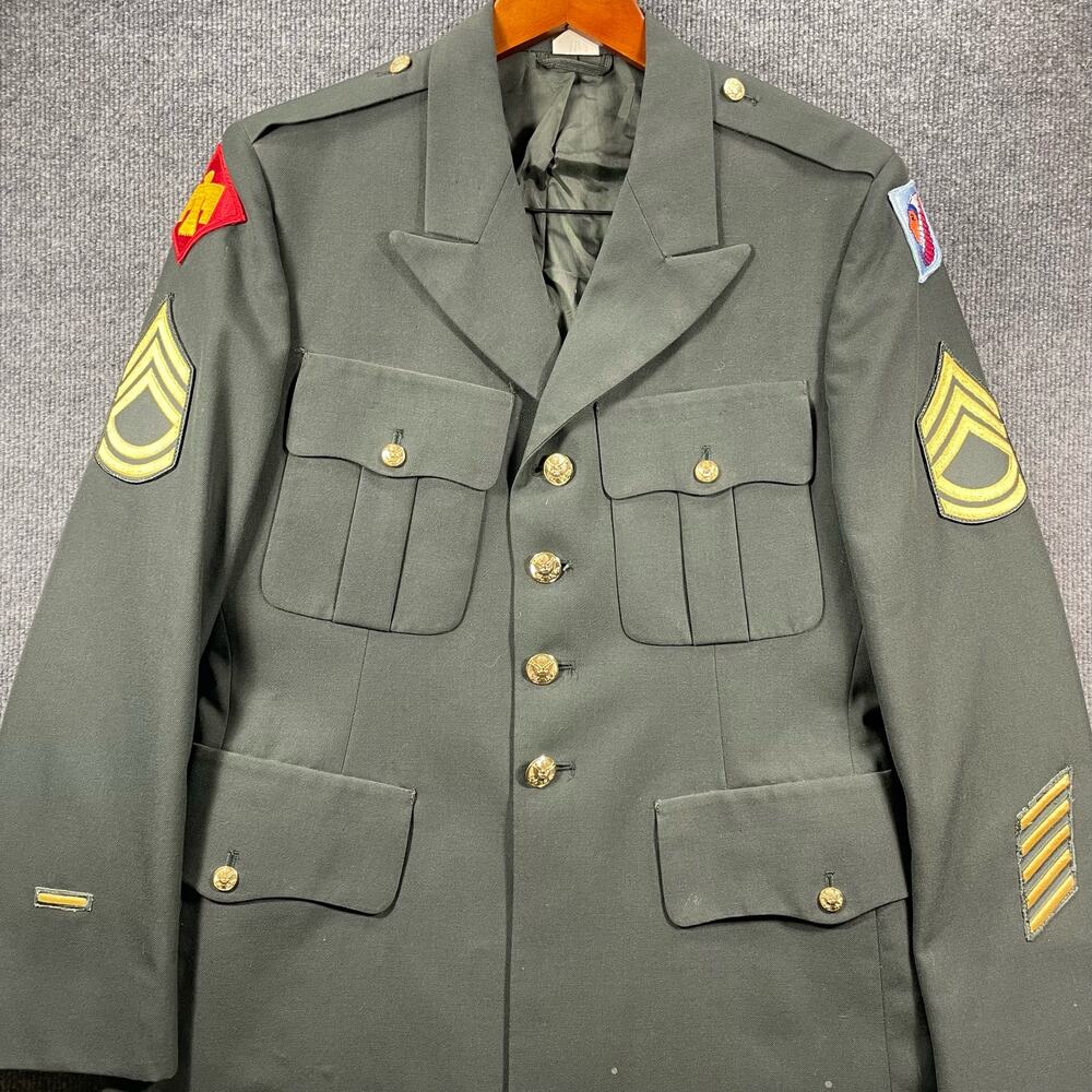 US Army Coat Class A Green Men's 40R Military Collectible Uniform Wool Blend - Picture 2 of 15
